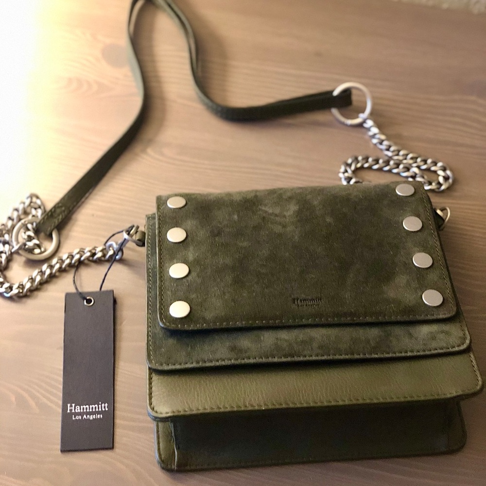 Hammitt Jeffrey Suede Crossbody Bag in Eucalyptus